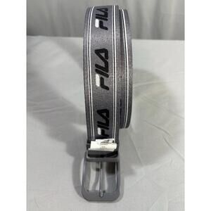 Fila Reversible Logo Belt Gray Black sz38(fits 36-38) Bonded Leather Streetwear